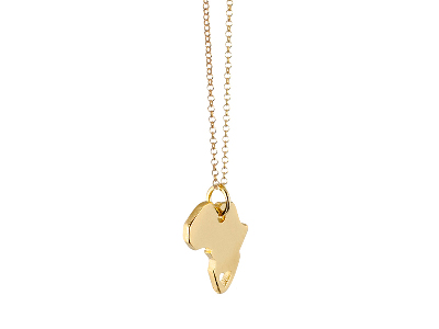 Small Africa with heart cut out - gold